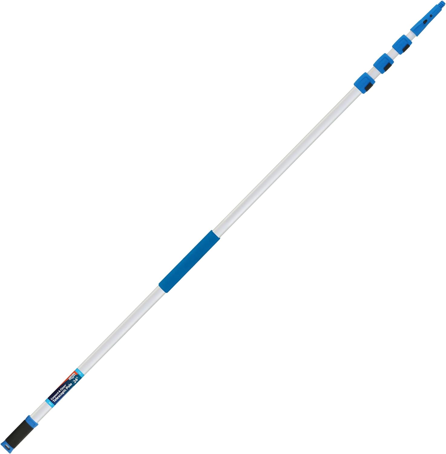 Unger Professional Connect Clean 7-24 Foot Telescoping Extension Multi-Purpose Pole